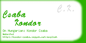 csaba kondor business card